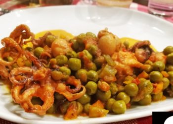 Moscardini con piselli