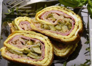 Rotolo con uova e carciofi